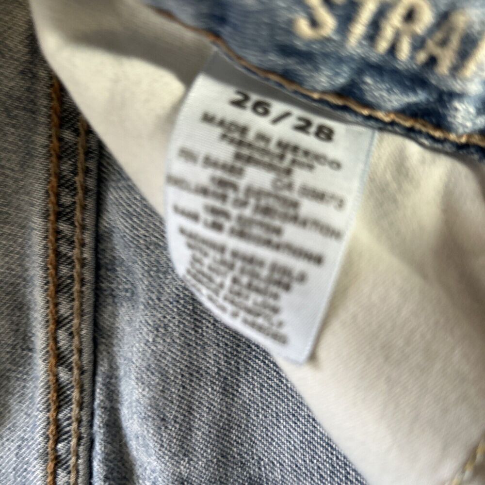 American Eagle Men’s Jeans 26x28 Slim Light Wash Ripped Distressed Holes Button - Picture 5 of 8